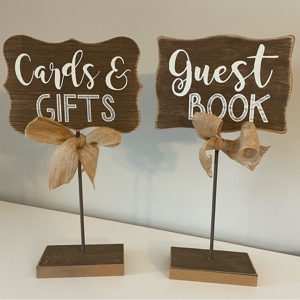 Hobby Lobby Brown 'Cards & Gifts' & 'Guest Book' Wedding Signs